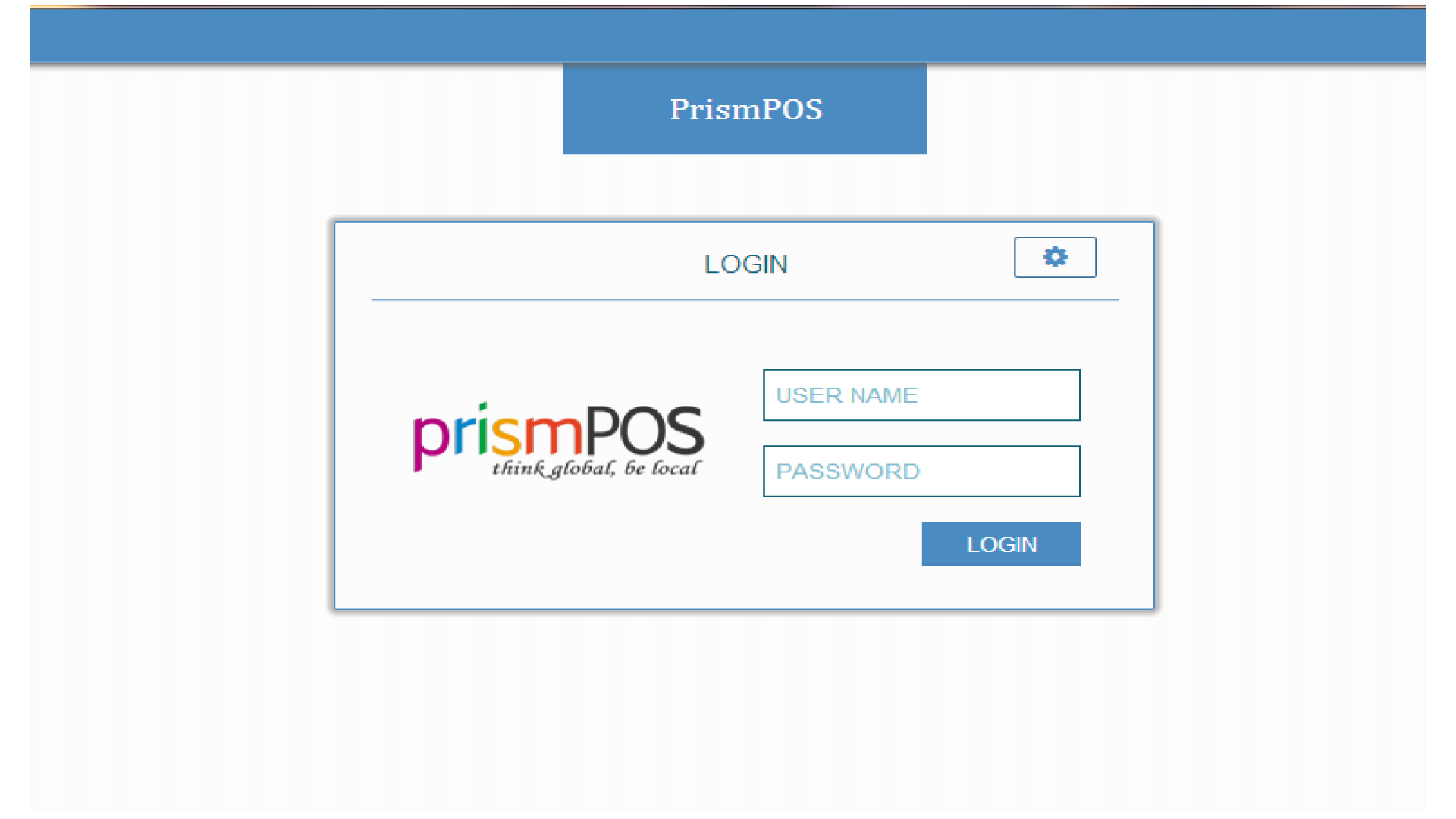 PrismPOS - login page